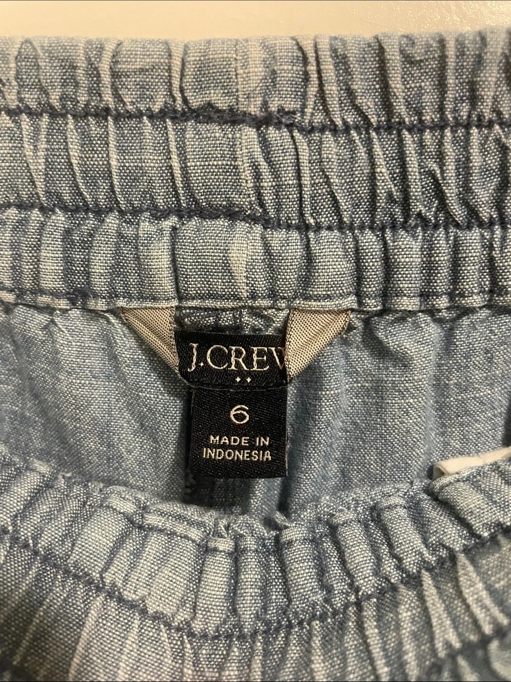 J. Crew Light Chambray Drawstring Boyfriend Jeans